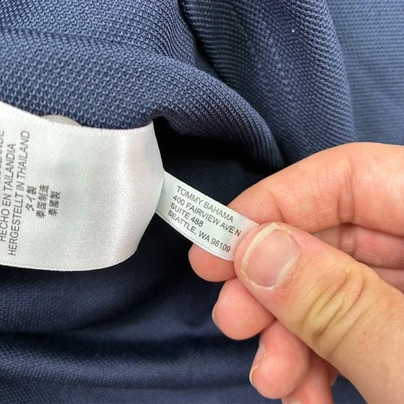 Tommy Bahama Island Zone Mens Polo Shirt Size Large Blue Stretch Short Sleeve - Picture 5 of 9